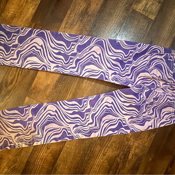 Zara Purple and Cream Patterned Pants - Picture 4 of 5